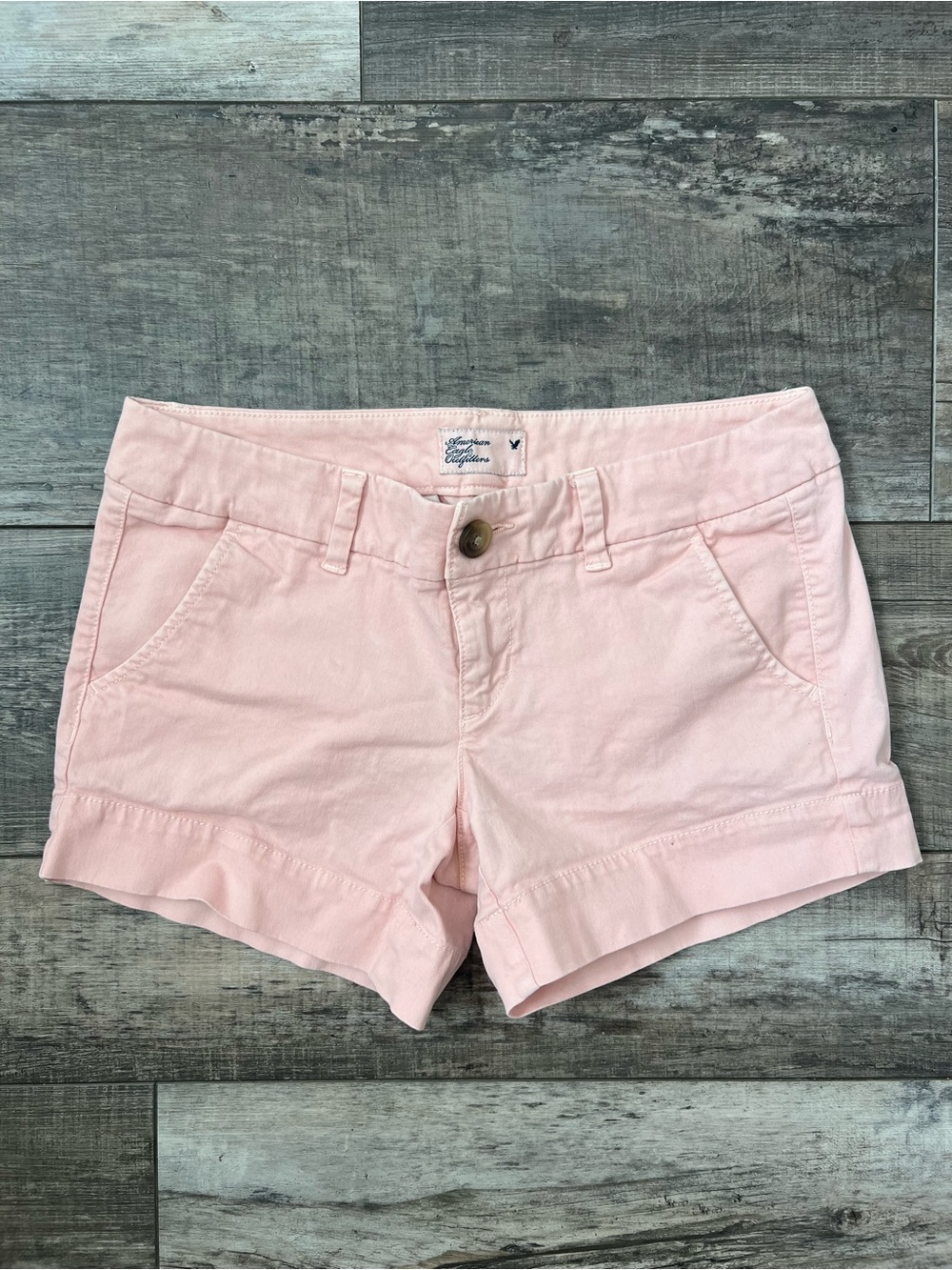 American Eagle Light Pink Women’s Roll-Hem Shorts